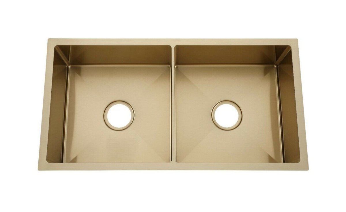 2023 Burnished Brass Gold stainless steel 304 double bowl kitchen sink