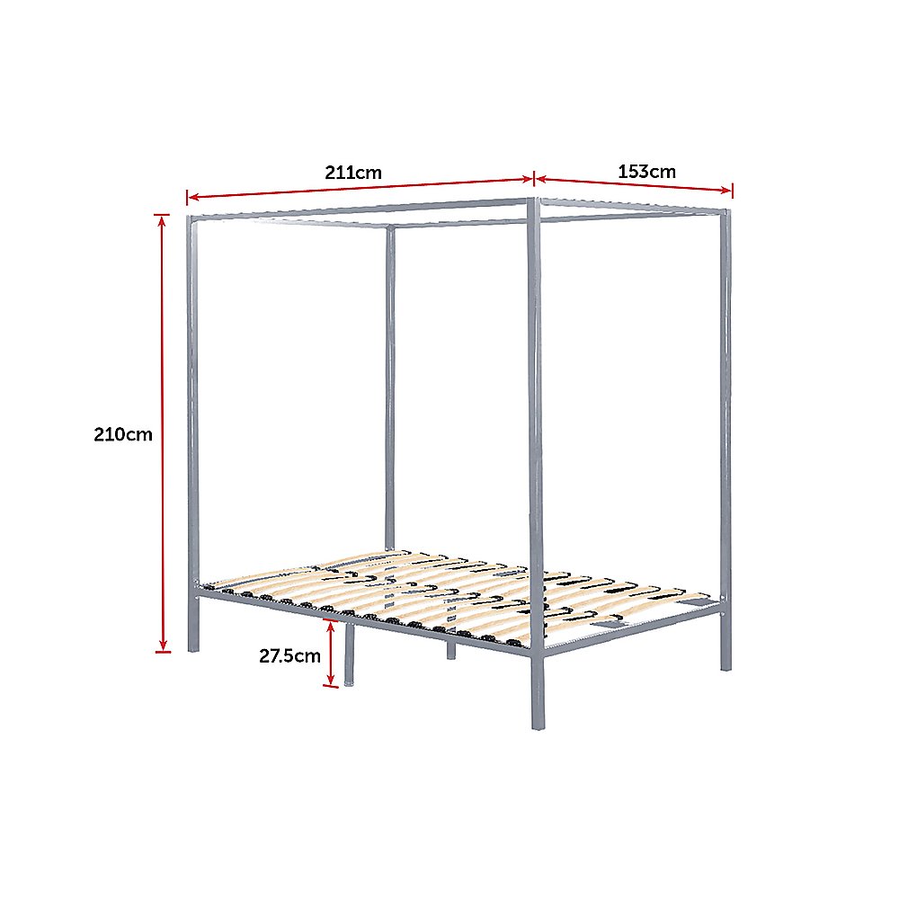 4 Four Poster Queen Bed Frame