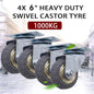 4x 6" 150mm Heavy Duty Industrial Swivel Caster Wheels (2x swivel + 2x fixed ) Castor 1000KG Trolley