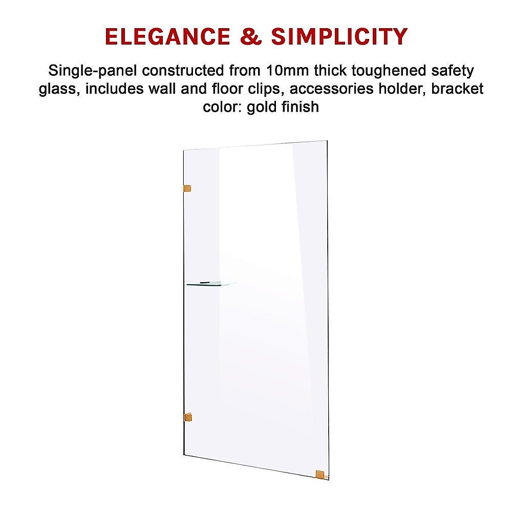 700 x 2100mm Frameless 10mm Safety Glass Shower Screen