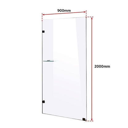 900 x 2000mm Frameless 10mm Safety Glass Shower Screen