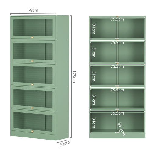 ArtissIn Buffet Sideboard Cupboard Cabinet Storage Mesh Doors Metal Green ELIA