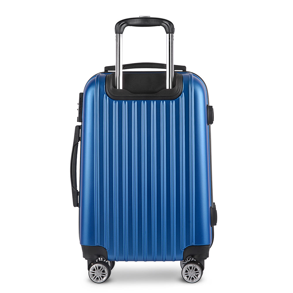 Wanderlite 28" 75cm Luggage Trolley Travel Suitcase Set Carry On Hard Case TSA Lock Lightweight Blue