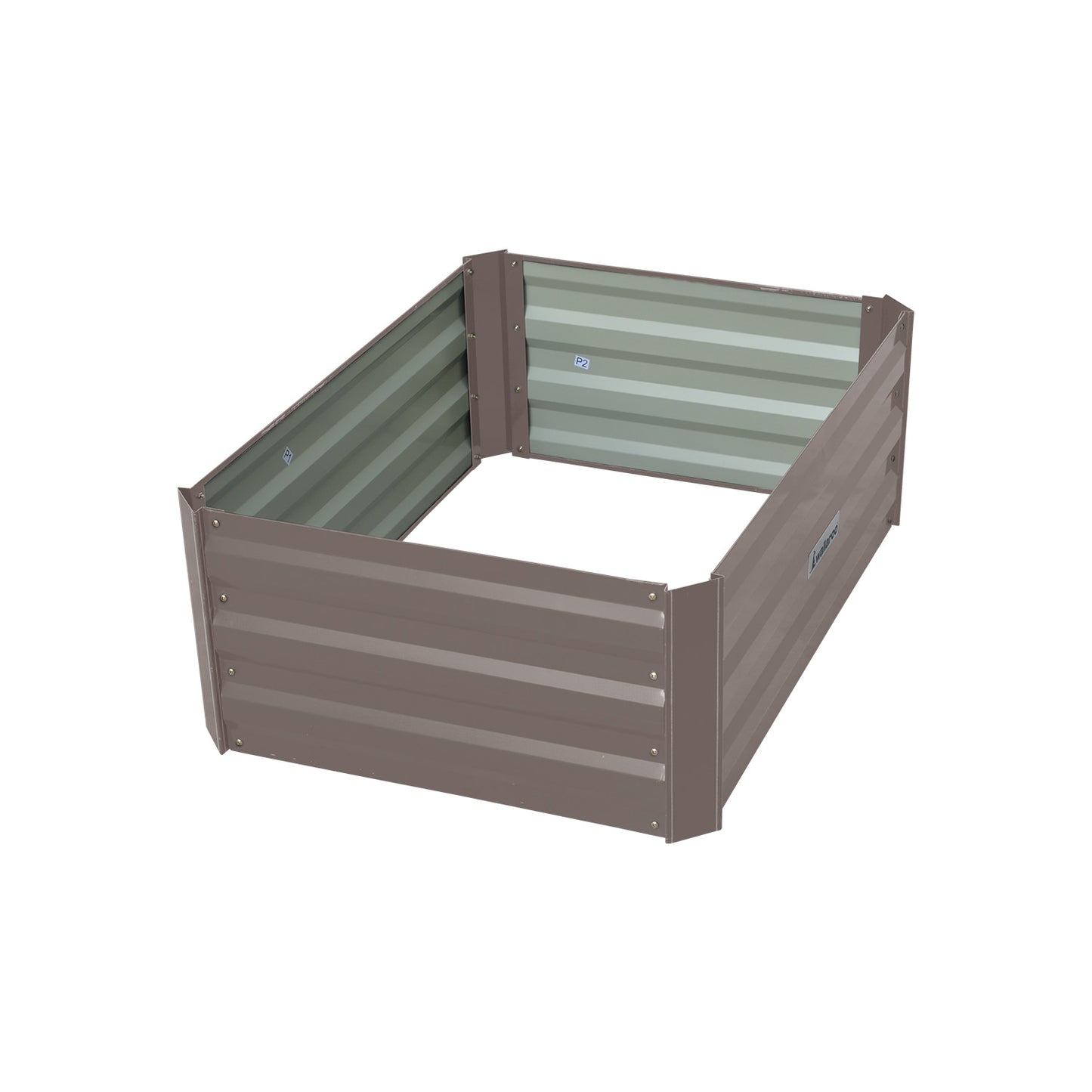 Wallaroo Garden Bed 80 x 60 x 30cm Galvanized Steel - Grey