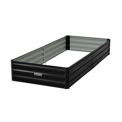 Wallaroo Garden Bed 210 x 90 x 30cm Galvanized Steel - Black