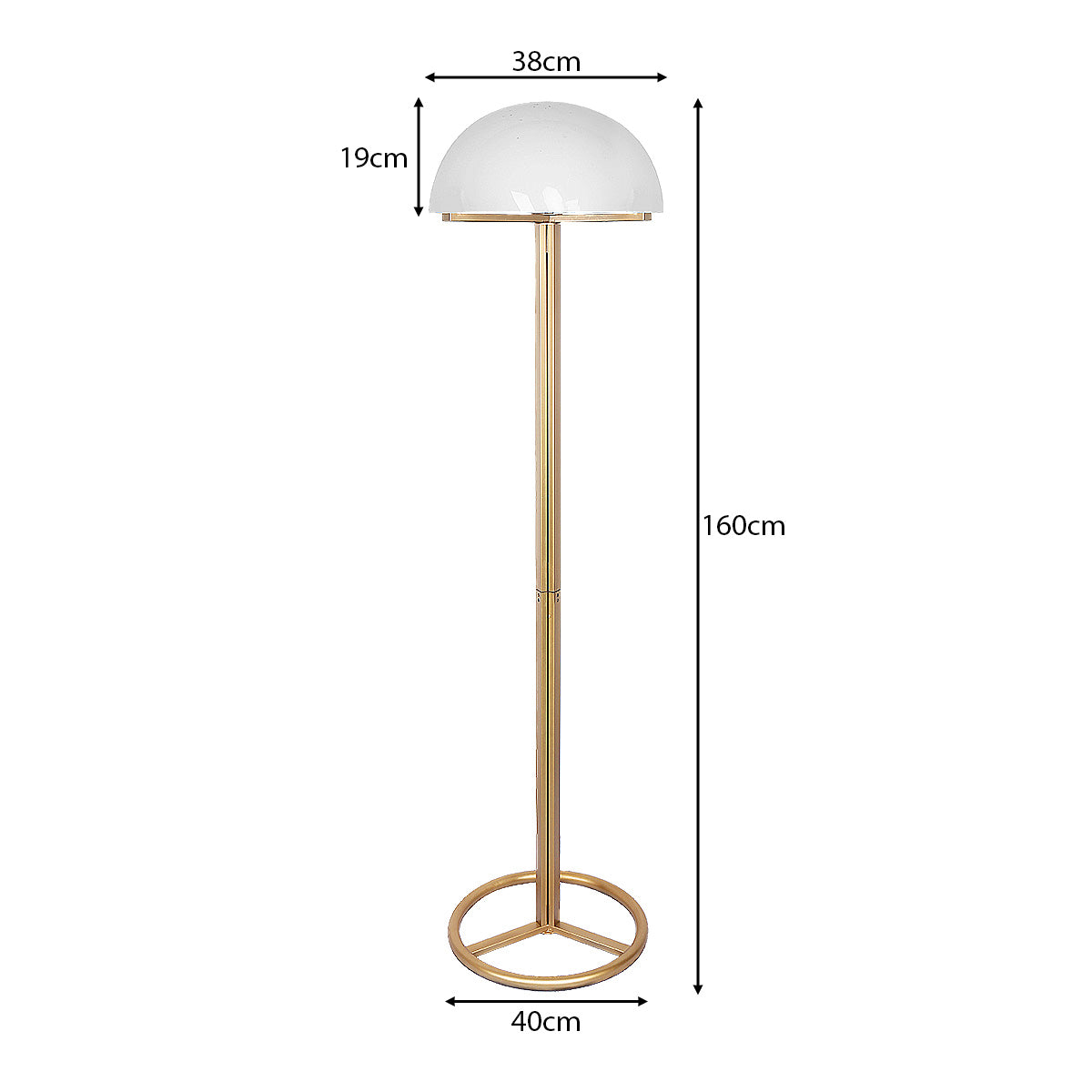 Sarantino Metal Floor Lamp with White Acrylic Shade by Sarantino