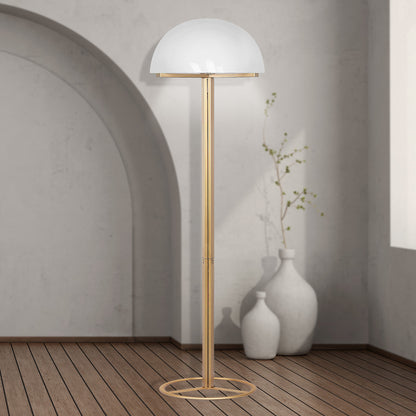 Sarantino Metal Floor Lamp with White Acrylic Shade by Sarantino