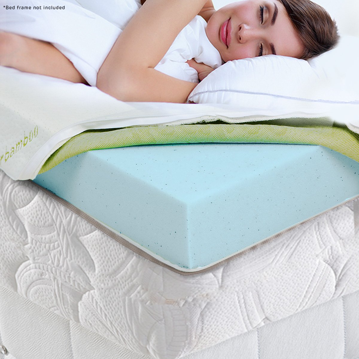 Laura Hill Cool Gel Memory Foam Mattress Topper - Queen