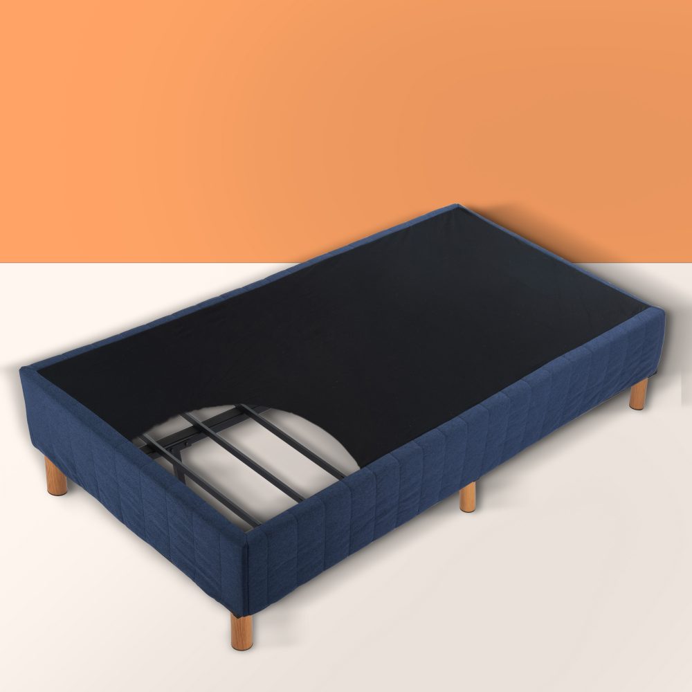 Metal Bed Frame Mattress Foundation Blue - King