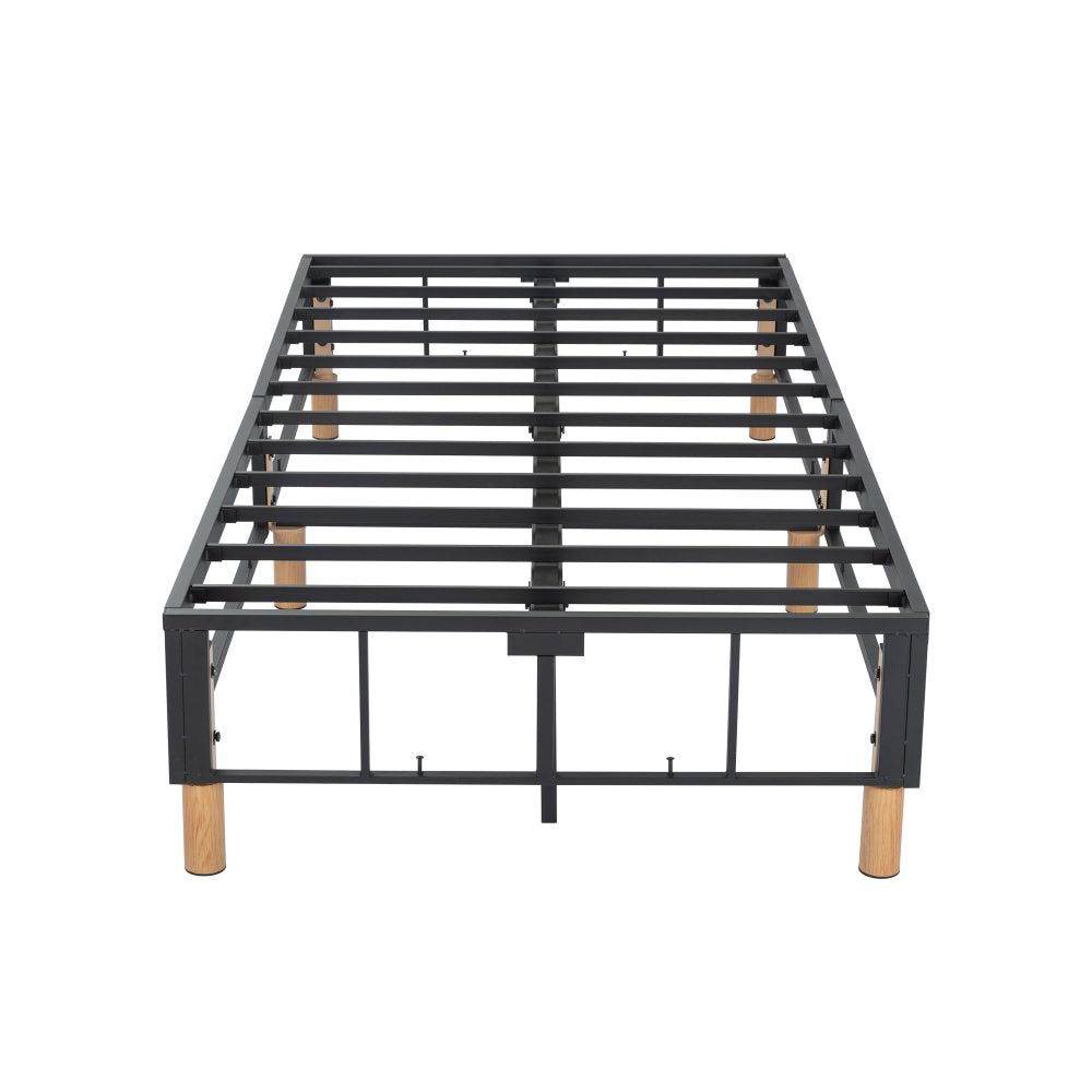 Metal Bed Frame Mattress Foundation Blue - King