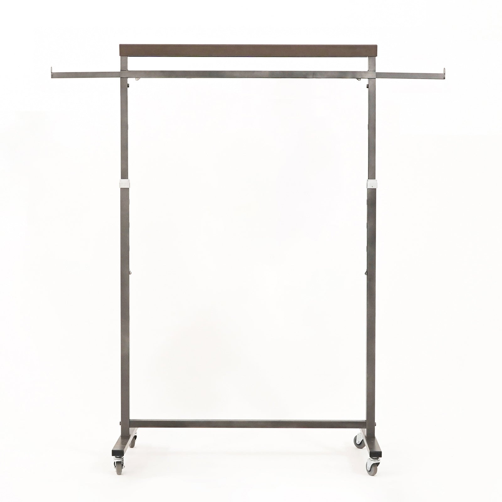Clothes Rack Coat Stand Hanging Adjustable Rollable Steel PEARL GREY