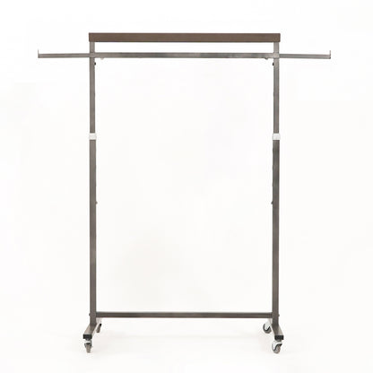 Clothes Rack Coat Stand Hanging Adjustable Rollable Steel PEARL GREY