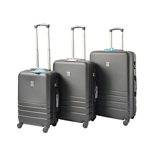 YES4HOMES ABS Luggage Suitcase Set 3 Code Lock Travel Carry  Bag Trolley Black 50/60/70