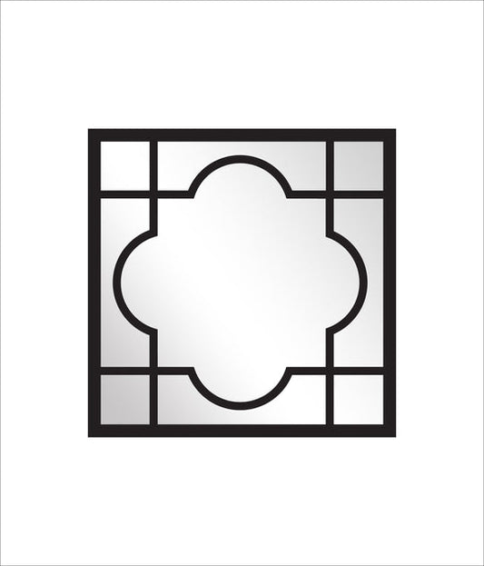 Window Style Mirror - Black Square 75cm x 75cm