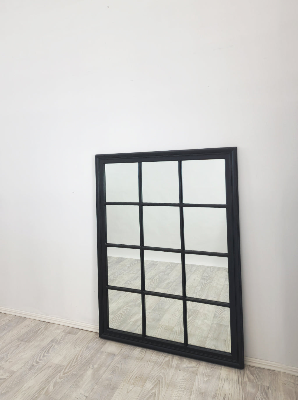 Window Style Mirror - Black Rectangle 95cm x 130cm