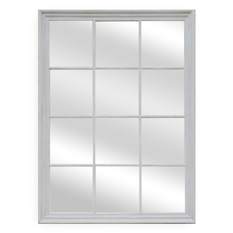 Window Style Mirror - White Rectangle 95cm x 130cm