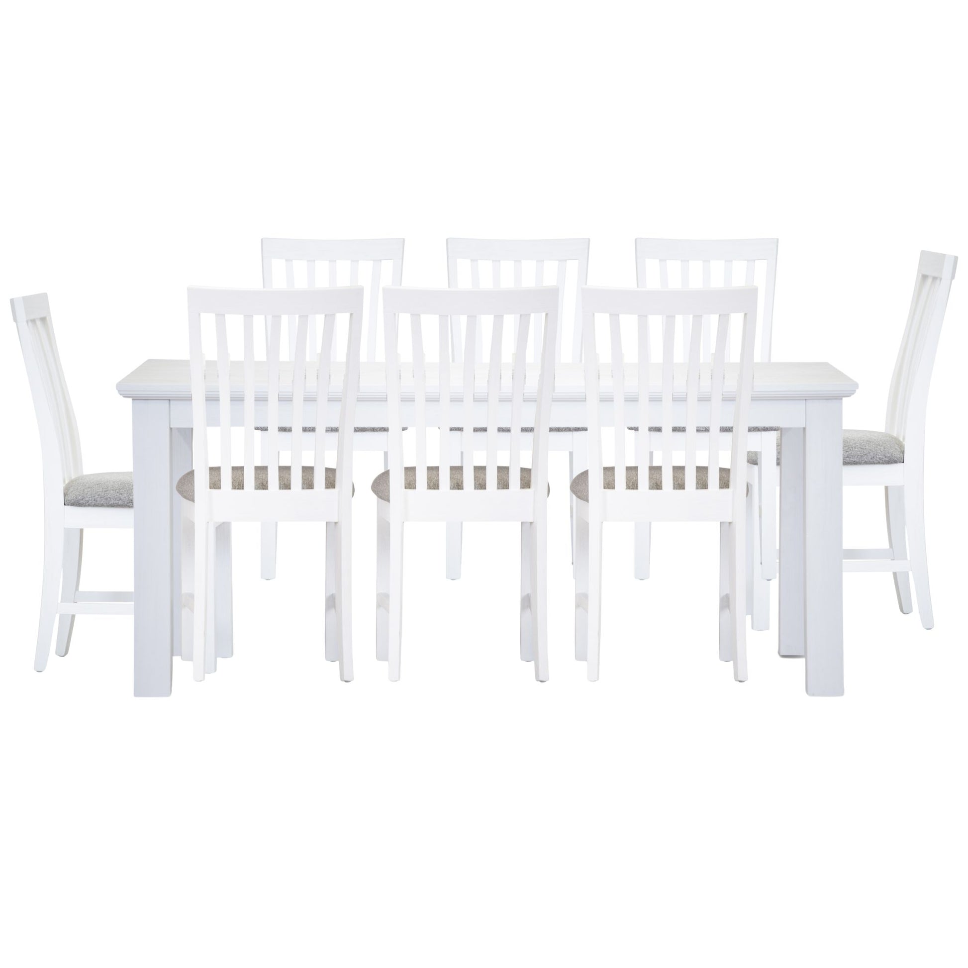 Laelia 9pc Dining Set 220cm Table 8 Chair Acacia Wood Coastal Furniture - White