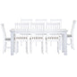 Laelia 9pc Dining Set 220cm Table 8 Chair Acacia Wood Coastal Furniture - White