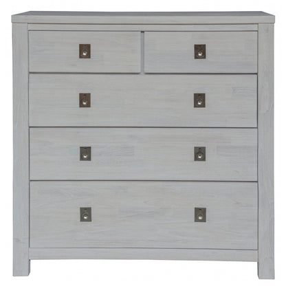 Myer Tallboy 5 Chest of Drawers Storage Cabinet White Wash