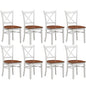 Lupin Dining Chair Set of 8 Crossback Solid Rubber Wood Furniture - White Oak