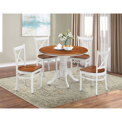 Lupin Dining Chair Set of 8 Crossback Solid Rubber Wood Furniture - White Oak