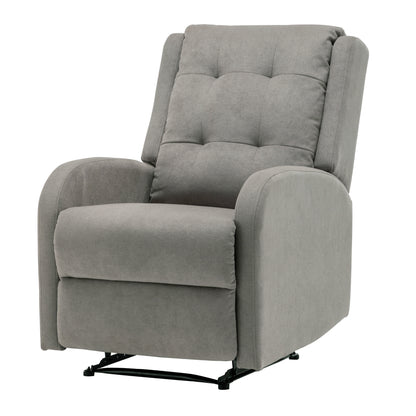 Flynn Recliner ArmChair Fabric Upholstered Sofa Lounge Accent Chair Light Grey