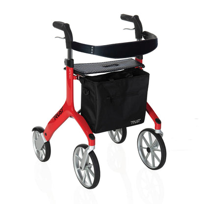 Let's Fly Mobility Rollator Wheelie Walker - Red