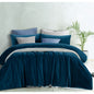 Vintage Design Homewares Cotton Velvet Quilt Cover Set Riverland Blue King