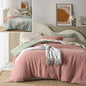 Vintage Design Homewares Hugo Reversible Clay Sage Cotton Gauze Quilt Cover Set King