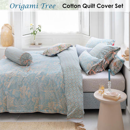 PIP Studio Origami Tree  Light Blue Quilt Cover Set King