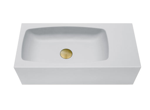 New Concrete Cement Wash Basin Counter Top Matte White Wall Hung Curved Basin