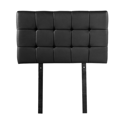 PU Leather Single Bed Deluxe Headboard Bedhead - Black