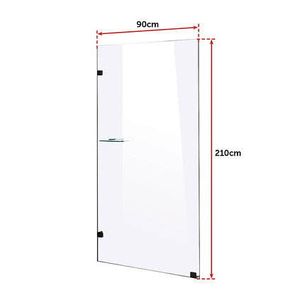 900 x 2100mm Frameless 10mm Safety Glass Shower Screen