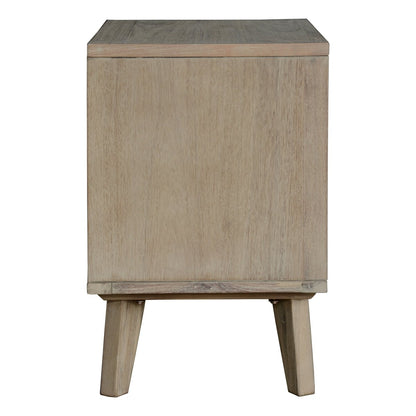 Abelia Bedside Nightstand 2 Drawers Storage Cabinet Shelf Side End Table - Brushed Smoke