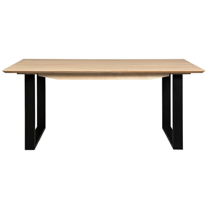 Aconite Dining Table 180cm Solid Messmate Timber Wood Black Metal Leg - Natural