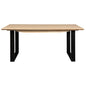 Aconite Dining Table 180cm Solid Messmate Timber Wood Black Metal Leg - Natural