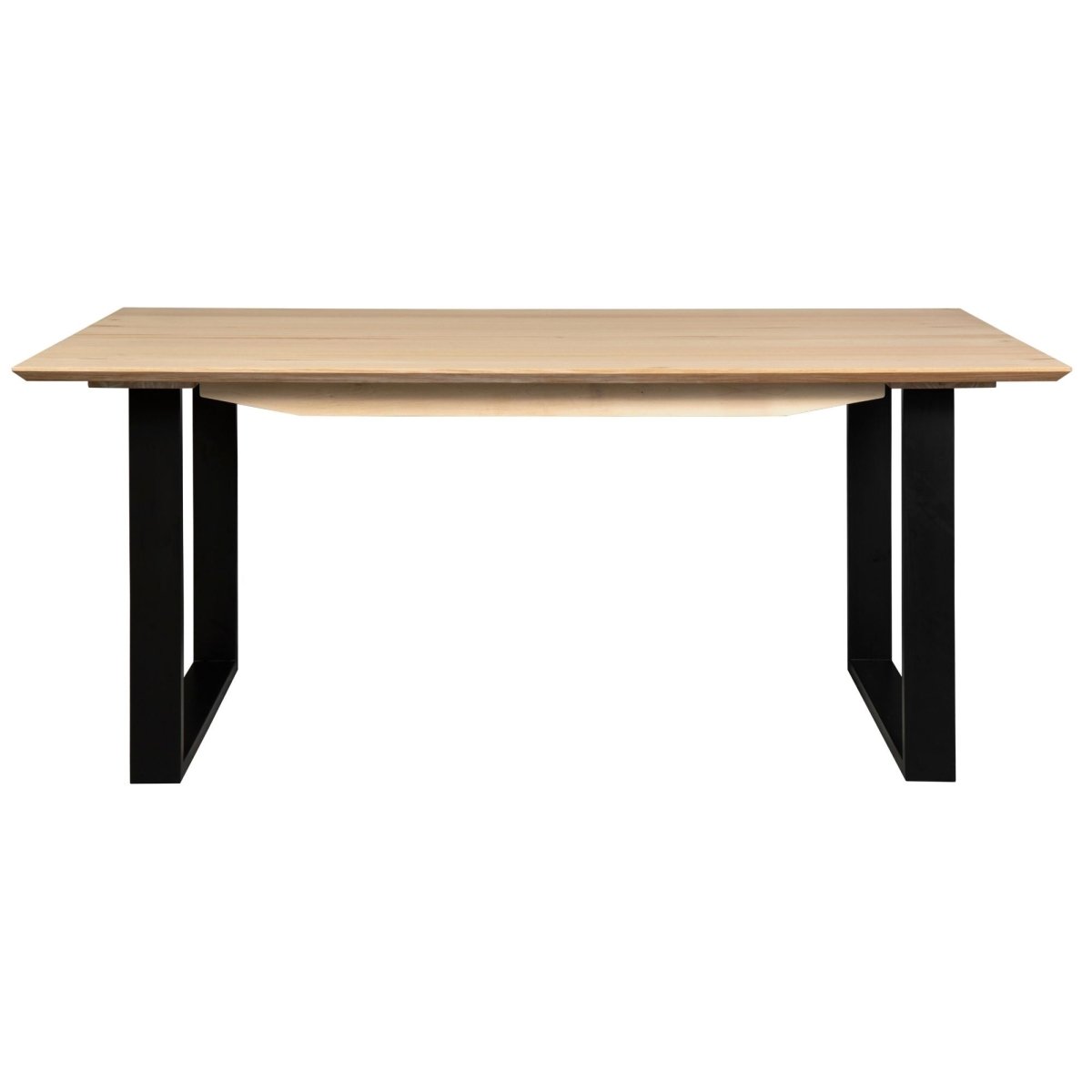 Aconite Dining Table 210cm Solid Messmate Timber Wood Black Metal Leg - Natural