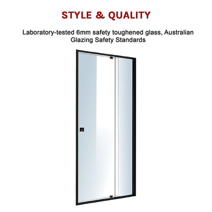 Adjustable Semi Frameless Shower Screen (82~90) x 195cm Australian Safety Glass