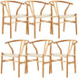 Anemone  Set of 6 Wishbone Dining Chair Beech Timber Replica Hans Wenger Natural