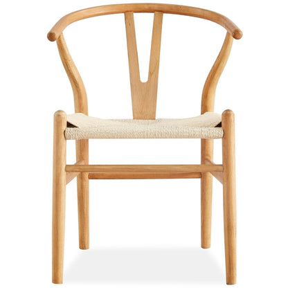 Anemone  Set of 8 Wishbone Dining Chair Beech Timber Replica Hans Wenger Natural