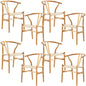 Anemone  Set of 8 Wishbone Dining Chair Beech Timber Replica Hans Wenger Natural