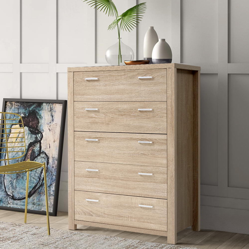 Artiss 5 Chest of Drawers - MAXI Pine