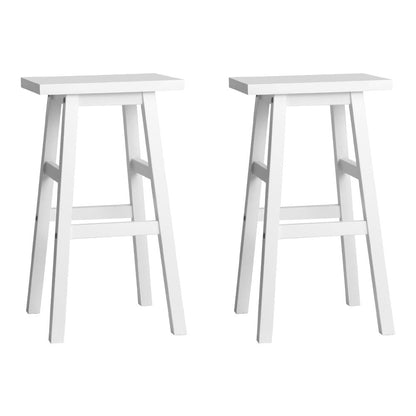 Artiss Bar Stools Kitchen Counter Stools Wooden Chairs White x2