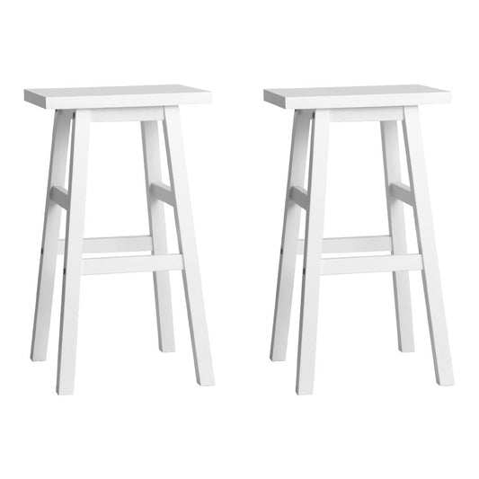 Artiss Bar Stools Kitchen Counter Stools Wooden Chairs White x2