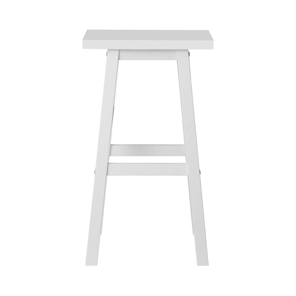 Artiss Bar Stools Kitchen Counter Stools Wooden Chairs White x2