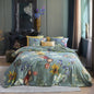 Bedding House Van Gogh Partout des Fleurs Green Cotton Sateen Quilt Cover Set King