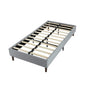 Bedframe with Wooden Slats (Light Grey) - Double