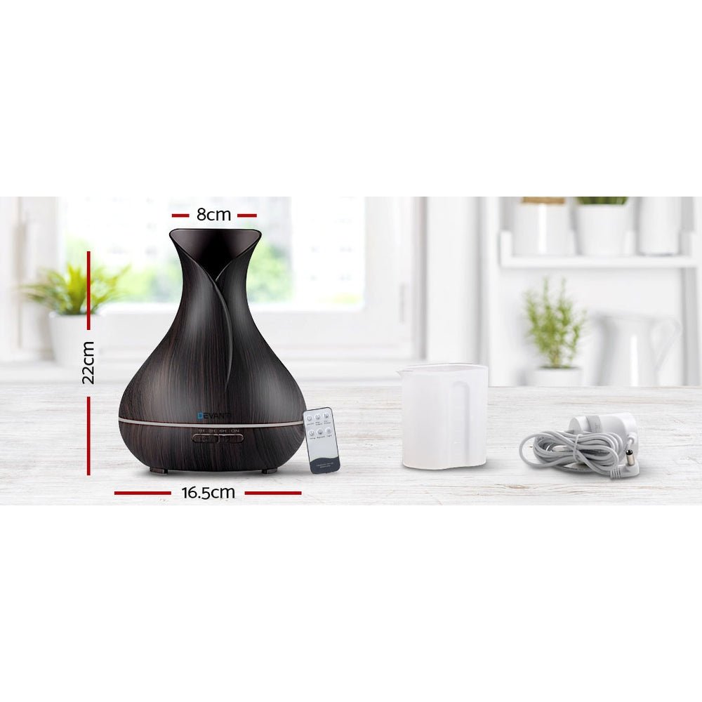 Devanti Aroma Diffuser Aromatherapy Dark Wood 400ml