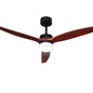 Devanti 52'' Ceiling Fan AC Motor 3 Blades w/Light - Dark Wood