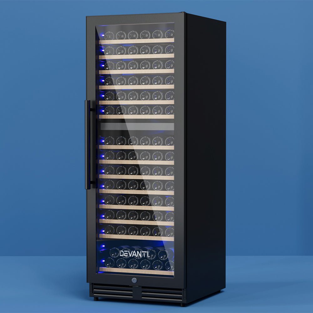 Devanti Wine Cooler Fridge Dual Zone 154 Bottles